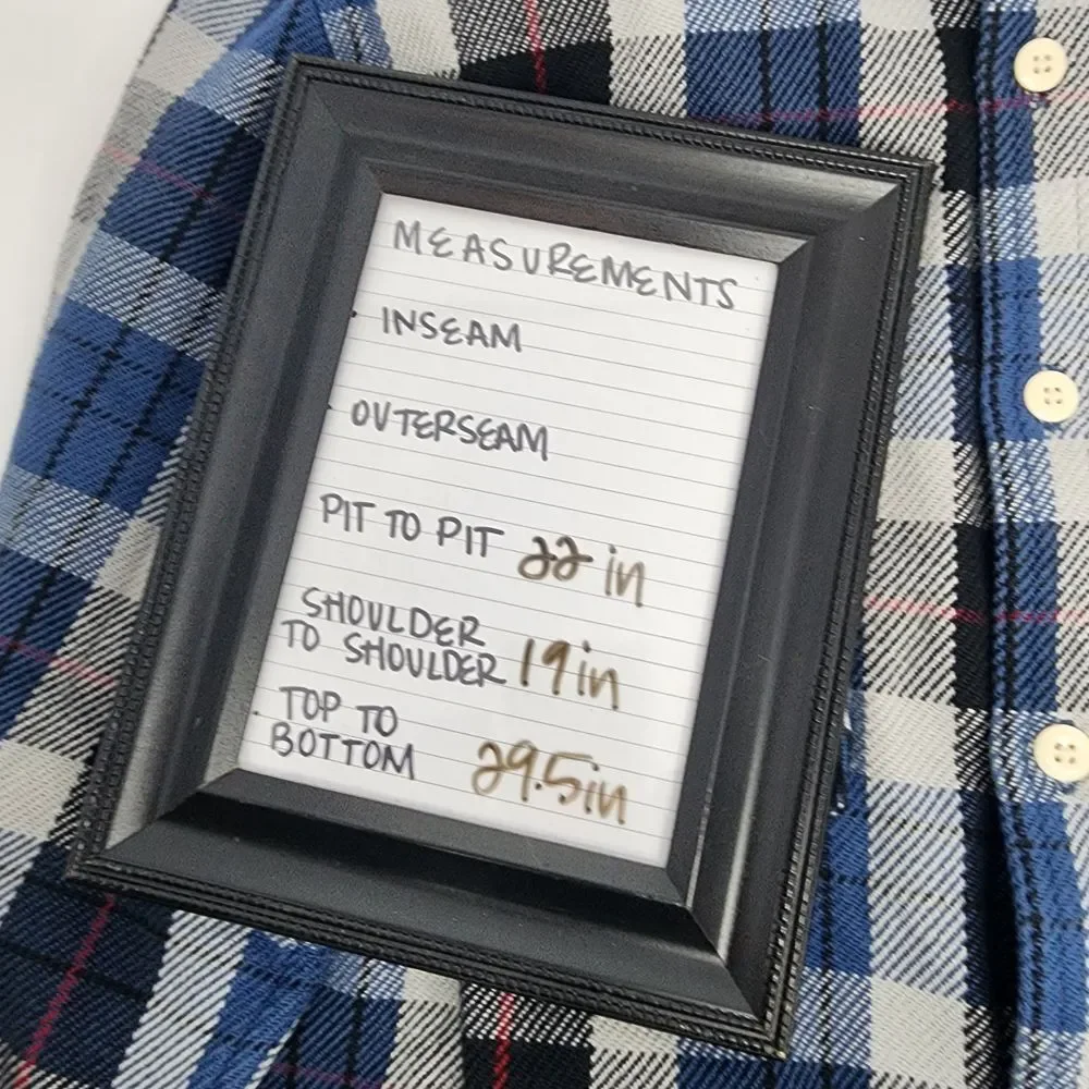 The North Face Flannel‎ Men's Medium Twill Plaid Button Up Blue NWT